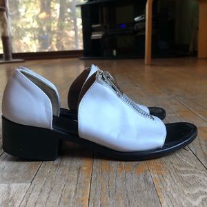 LOQ ZIP BLOCK HEEL SANDALS